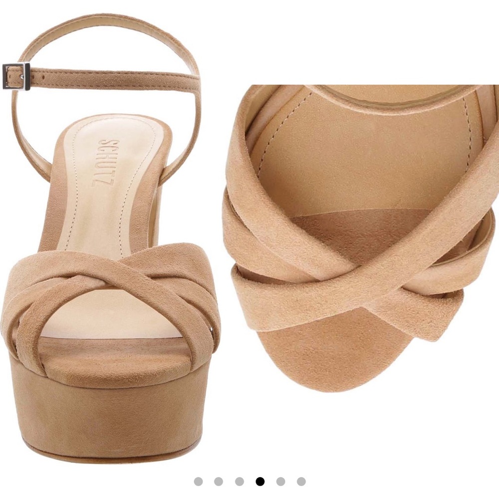 Schutz Keefa Platform Sandal in Honey Beige